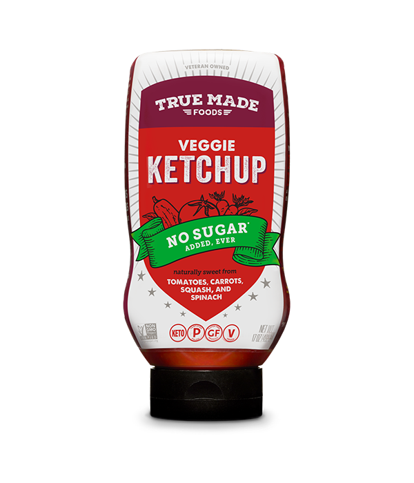 True Made Foods, Veggie Ketchup w/ no sugar added, Catsup natural sin azucar, 482g