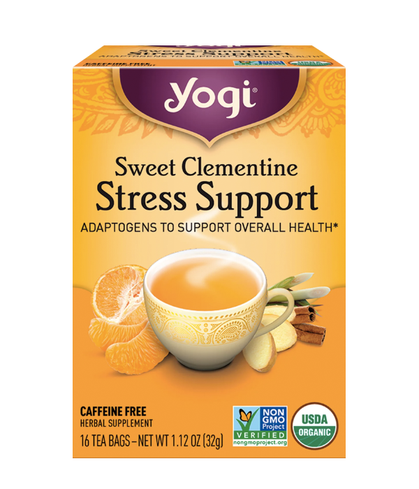 Yogi Tea, Sweet Clementine Stress Support - Infusión Herbal Adaptogena, Clementina con Rooibos y Ashwagandha